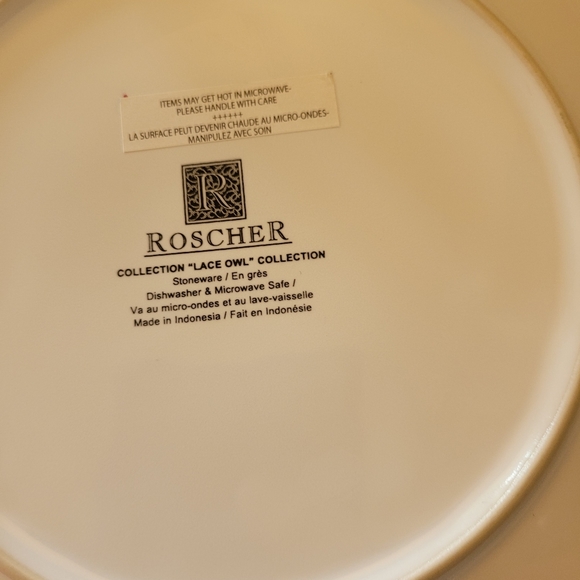ROSCHER Seafoam Green LACE OWL 🦉 Collection Plate - Picture 6 of 7